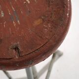 Industrial Style Round Metal Stool (c.1950) #9