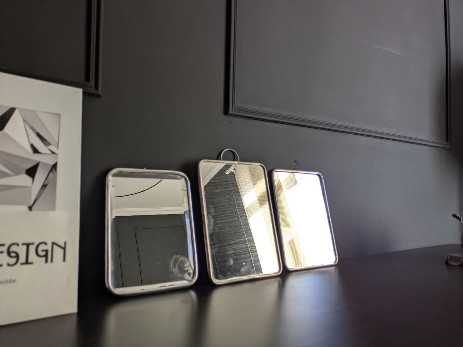 three barber mirrors