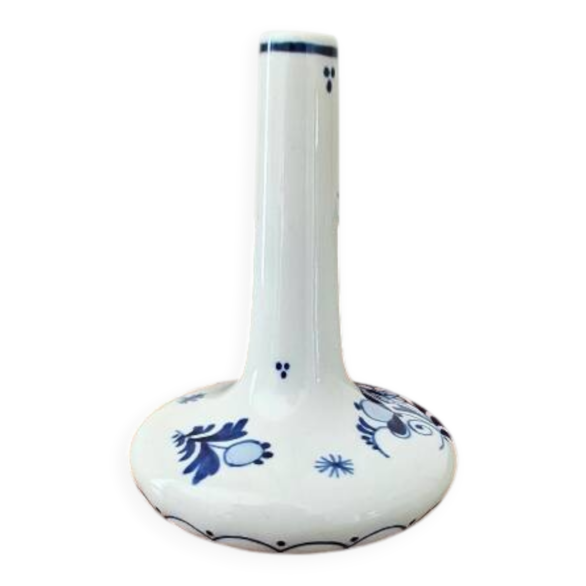 Petit vase / flacon de larmes en Delft bleu