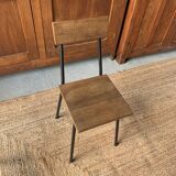 Wooden and metal school chair