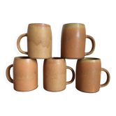 5 stoneware mugs