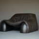 Amak Lounge Chair in brown leather by Annie Hieronimus for Cinna, 1980s