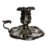 Silver metal candle holder