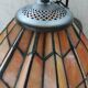 Antique stained glass and bronze pendant light