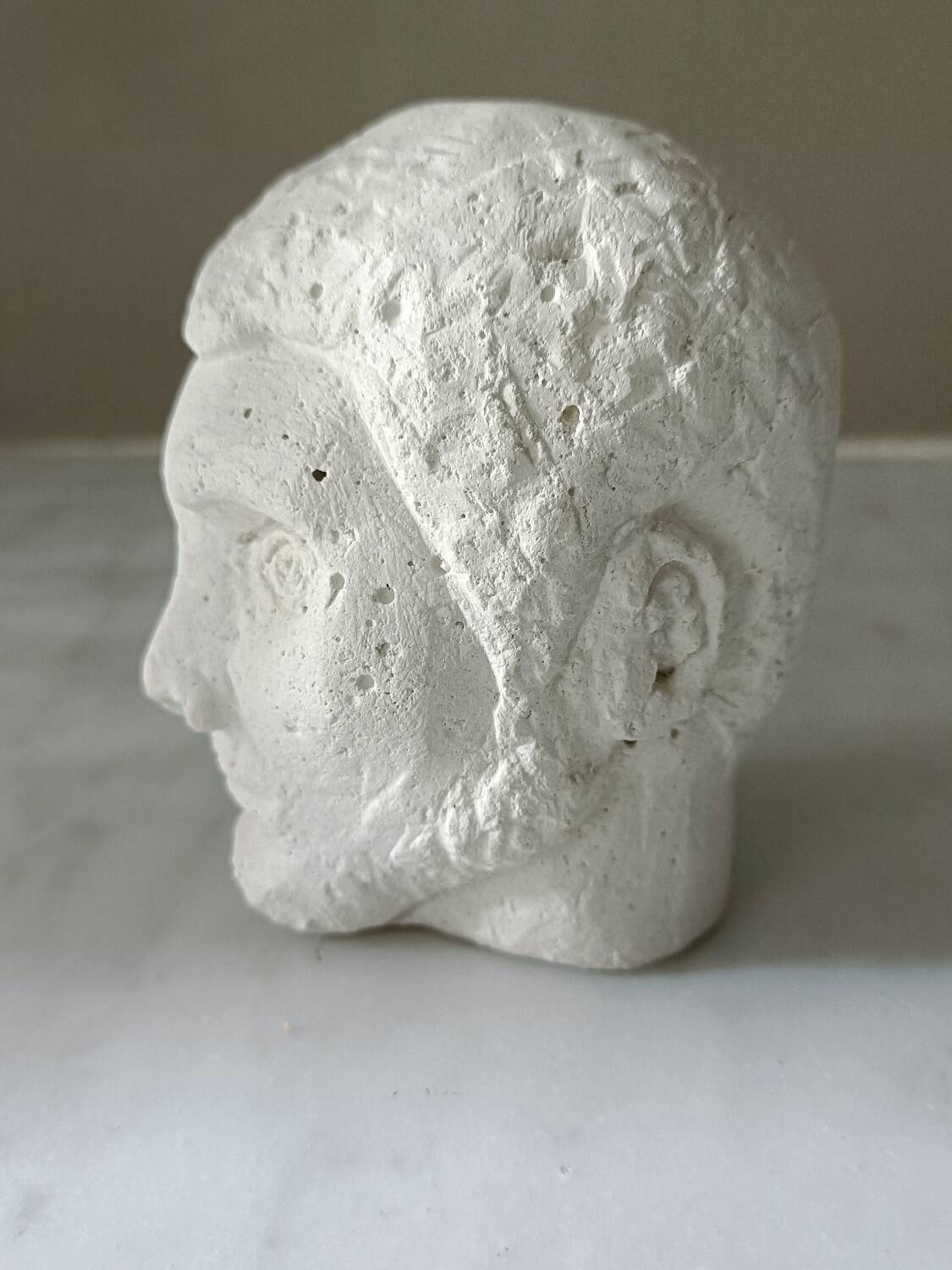 Plaster head of a man