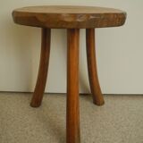 vintage wooden stool brutalist decor plant stand