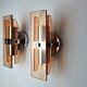 Pair of Veca wall lamps in pink Murano glass Italy 1970
