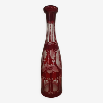 Carafe Egermann verre de bohème rouge