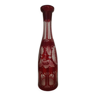 Carafe Egermann verre de bohème rouge