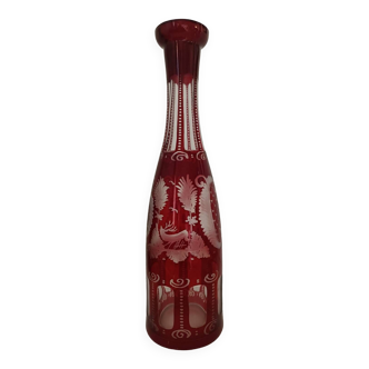 Egermann red bohemian glass carafe