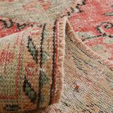 Red & cream oriental turkish vintage rug