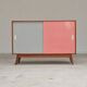Buffet commode U-452 rose par Jiri Jiroutek pour Interier Praha 1960