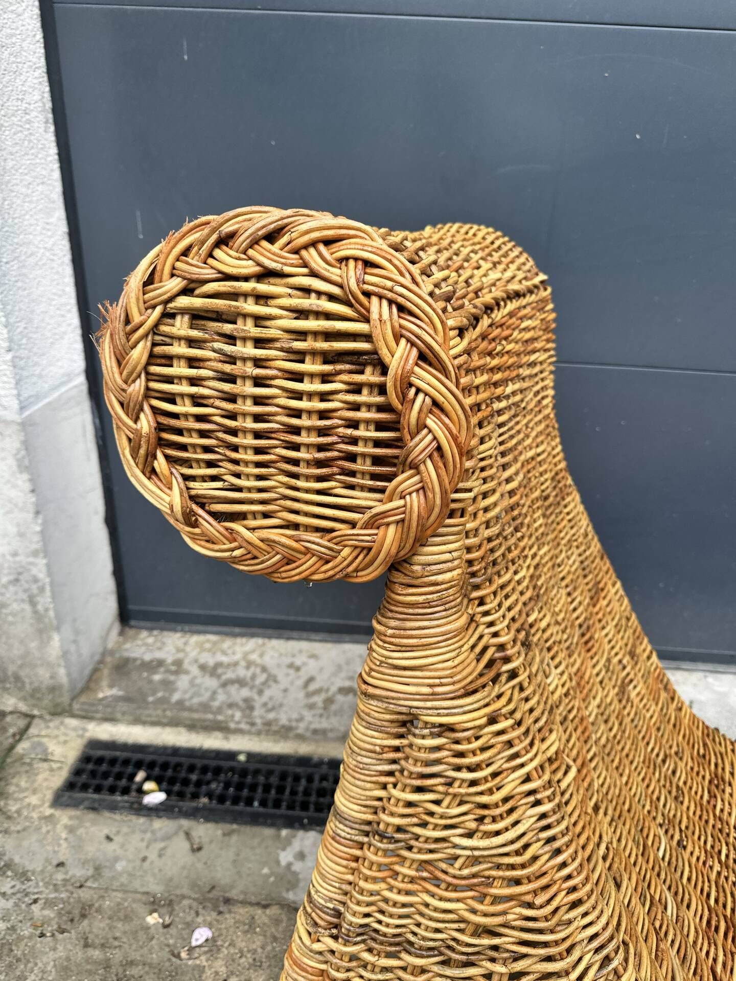 Vintage rattan deckchair