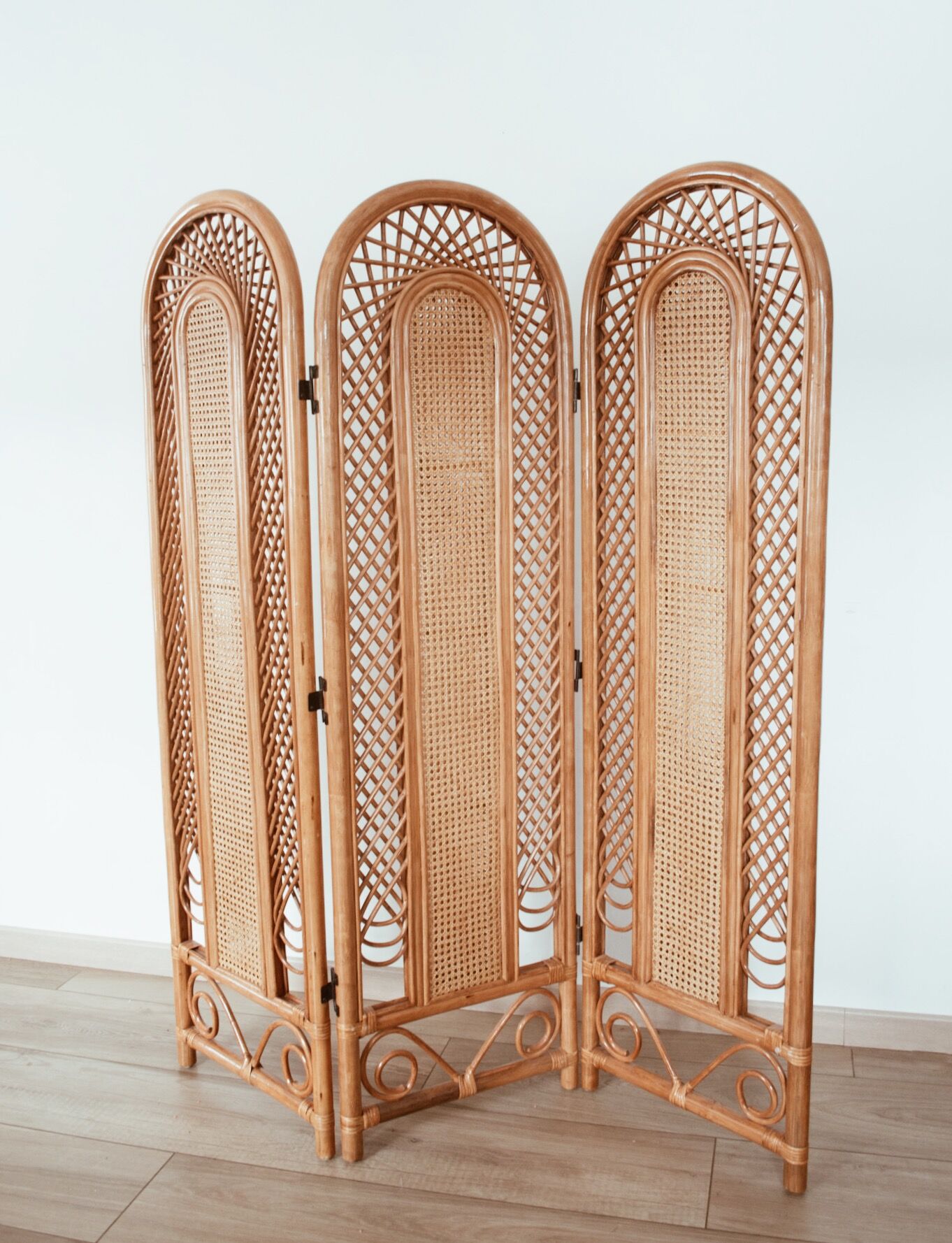 Rattan and cannage screen