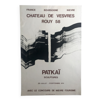 Affiche originale en lithographie de ervin patkaï, château de vesvres, 1974