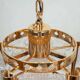 Vintage brass and frosted glass pendant, Vitrika glass pendant.