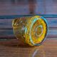 Small vase or amber bubbled glass tealight holder