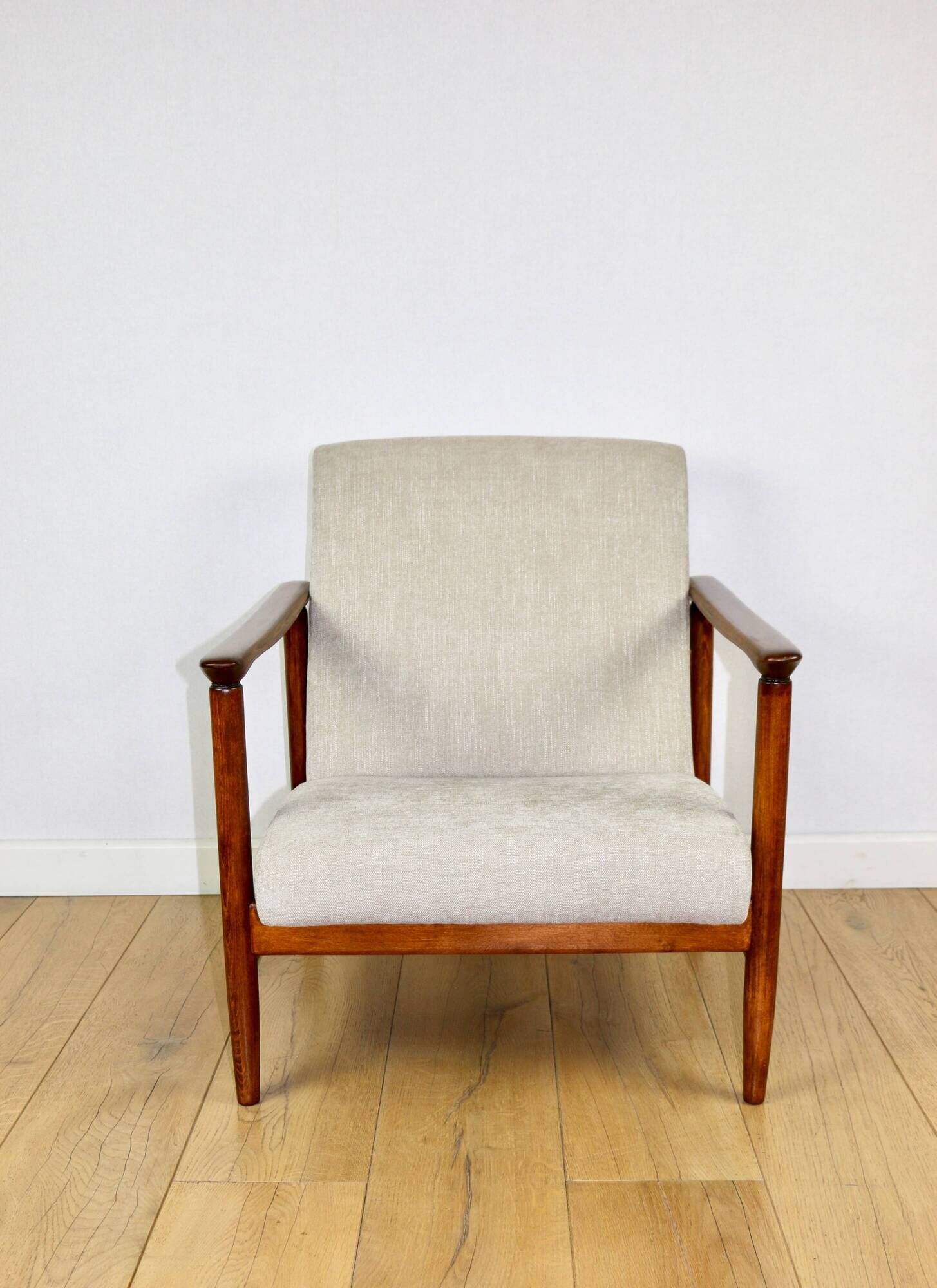 GFM-142 armchair, designed by Edmund Homa from the 70s, beige