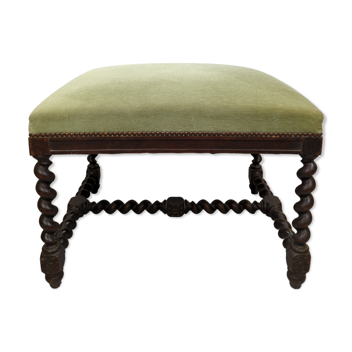 Old bench twisted wood stool