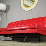 Red leatherette sofa, 1970s