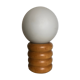 Scandinavian wooden lamp and white opaline circa 1970