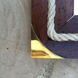 Wooden marine-style mirror 66 x86 cm