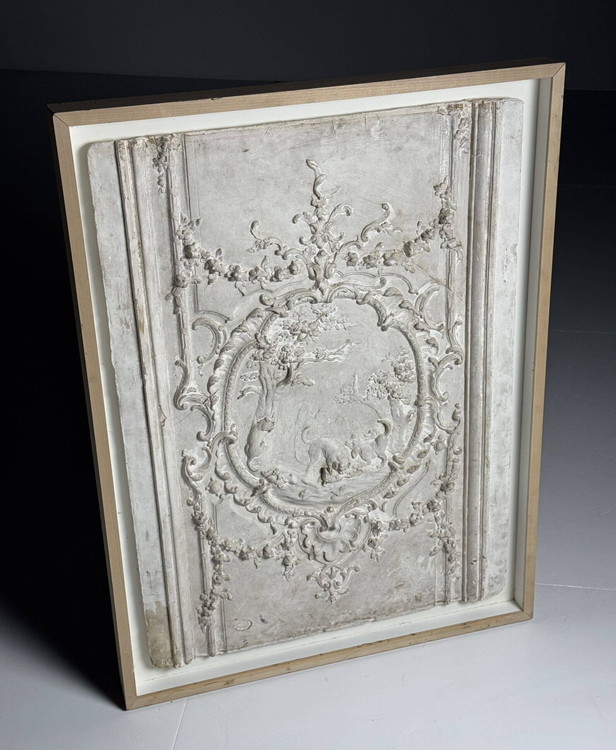 Plaster ceiling fragment framed