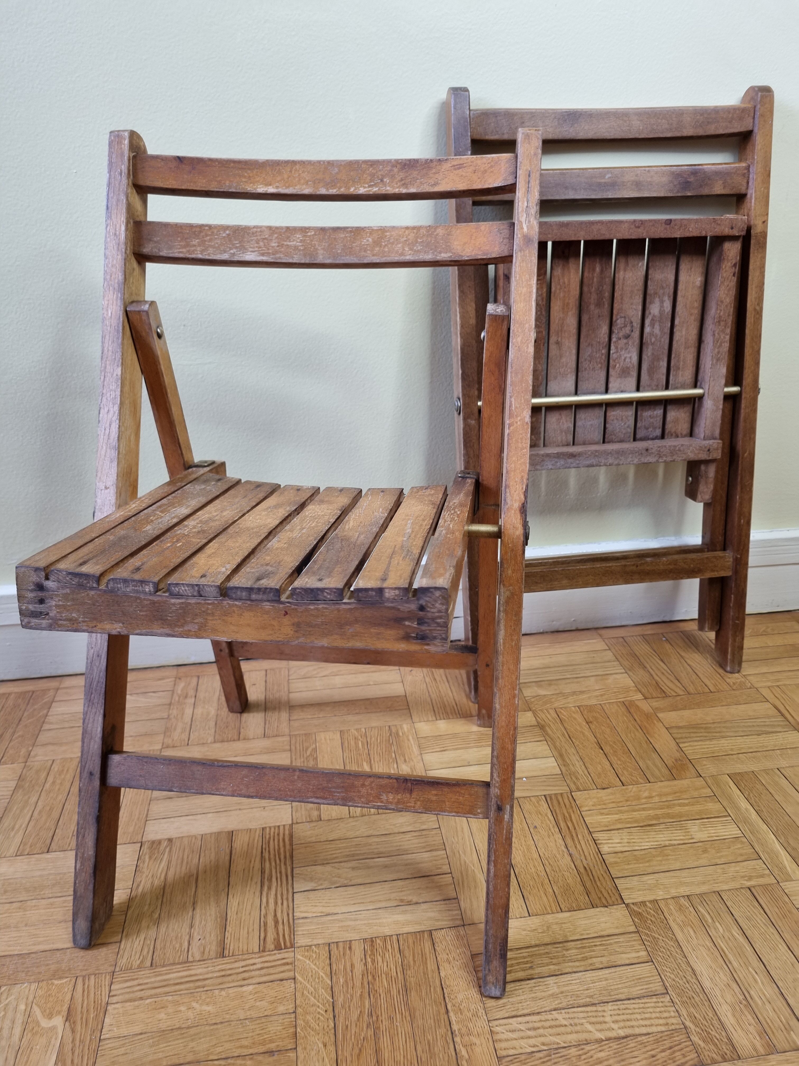 Pair of folding children's chairs, 60s-70s