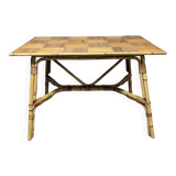 Table en rotin des années 50