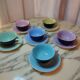 6 cups and under cups in vintage ceramic 60'S