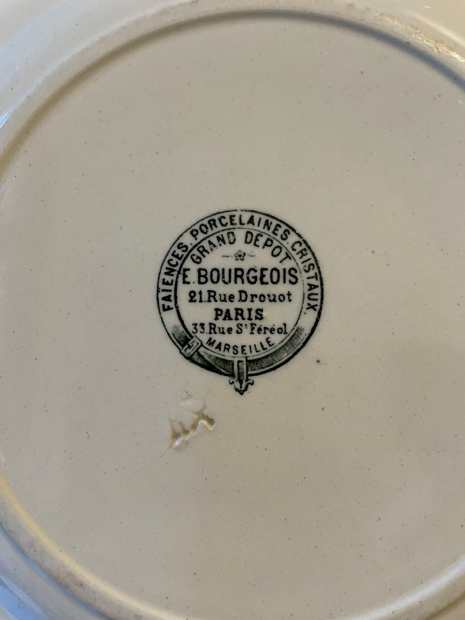 Set of 12 Terre de Fer dessert plates Grand Dépôt E.Bourgeois