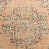 6x9 Peach & Navy Blue Classic Turkish Rug, 180x275Cm