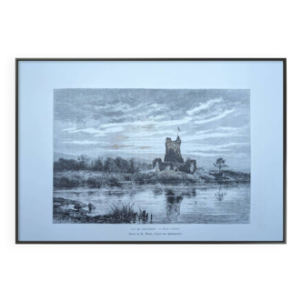 Ross Castle, Killarney, Ireland, printed illustration from 1879.