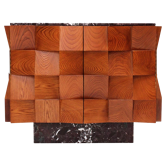 Contemporary Modern Sideboard in Wood and Burgundy Marble Top, Italy