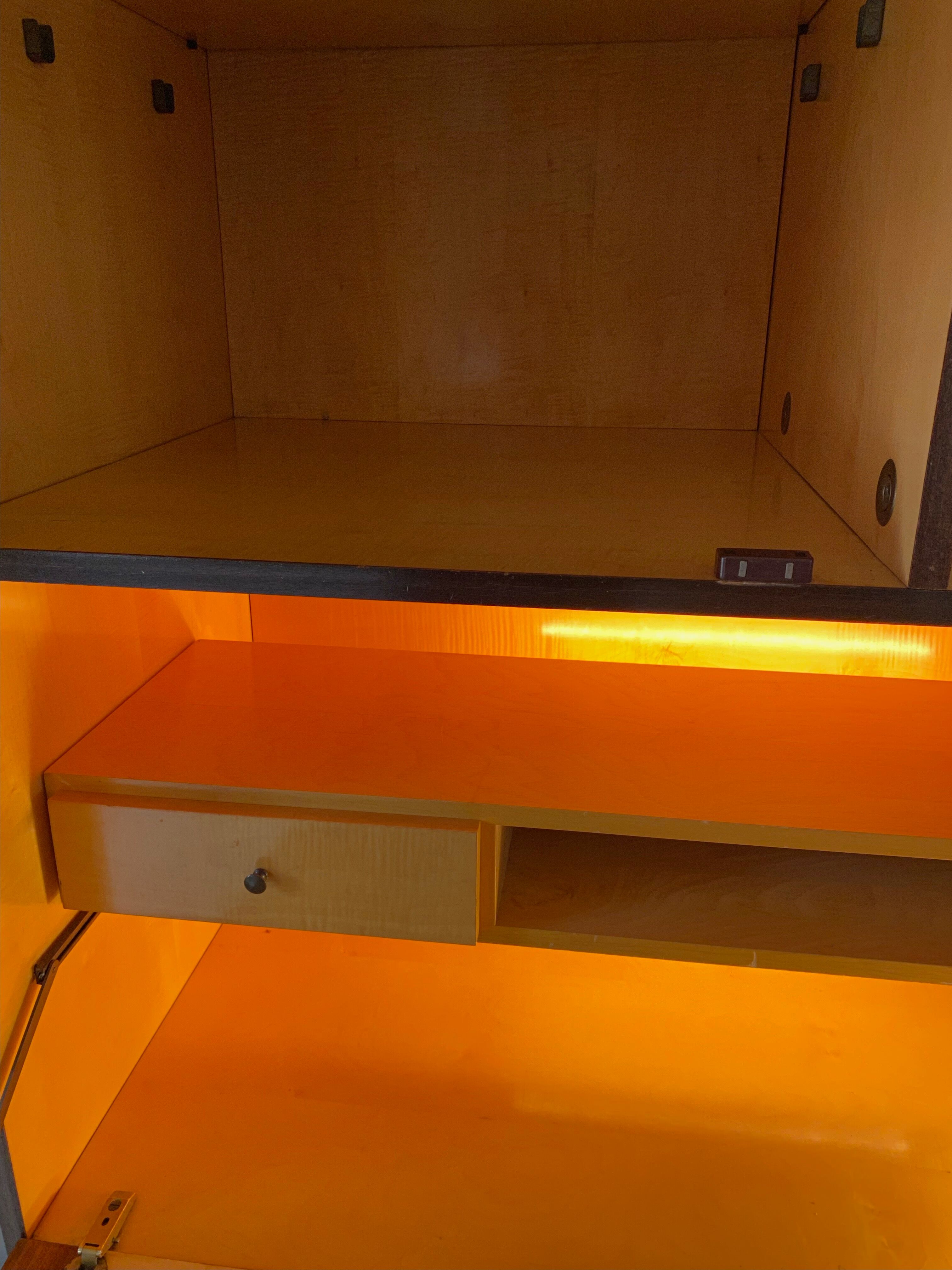 Living room furniture showcase, rosewood veneer secretary of the 70s