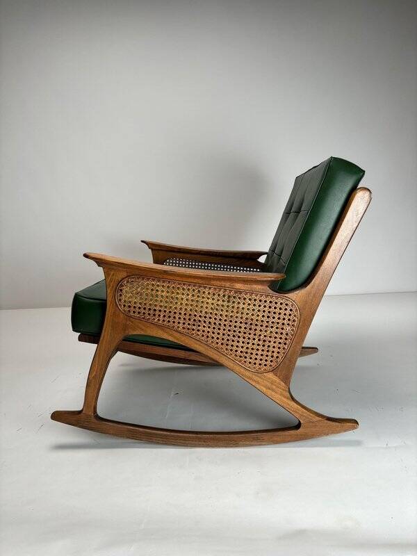 Mid-Century Modern Cane Rocking Chair, 1950s