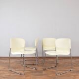 SM400K White Swing Chair by Gerd Lange for Drabert, Set of 4, 1980s