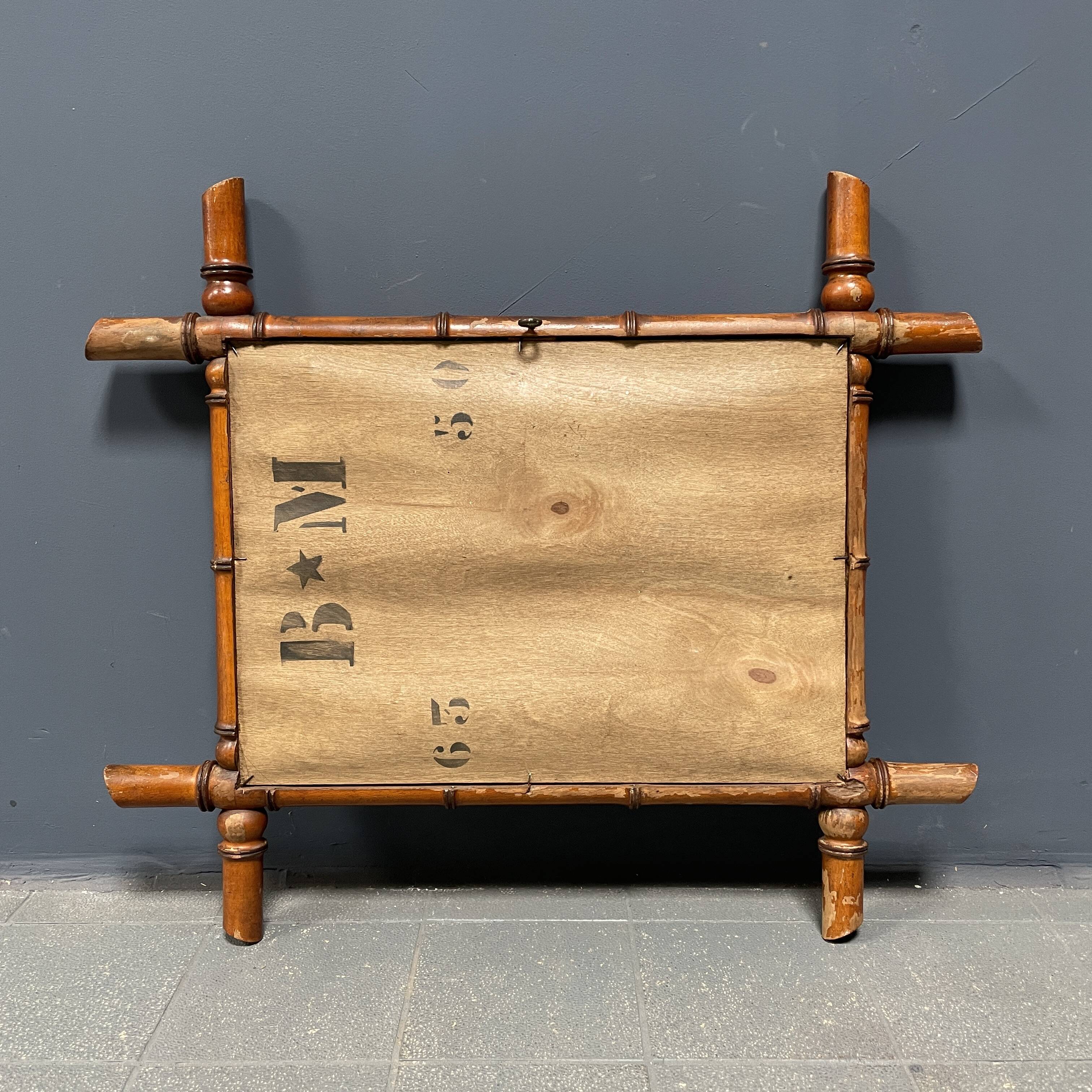 Antique faux bamboo mirror from France
