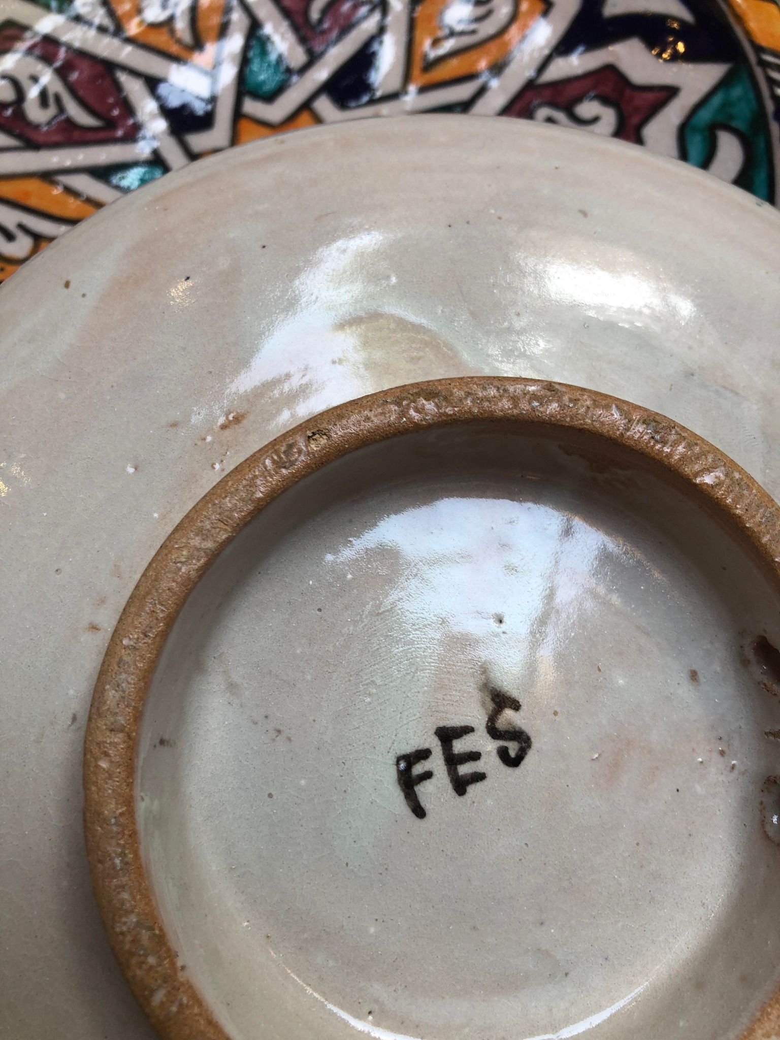 Lot clay plates of Fez