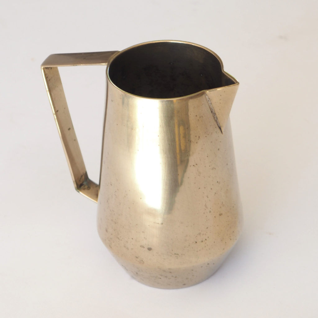 Duo of bronze pitchers