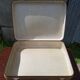 Paire ancienne valise carton marron & beige avec anse bakélite vintage
