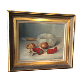 Peinture à l’huile, nature morte, 1955