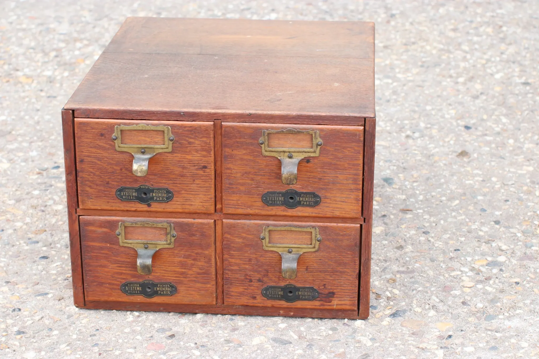 French oak card index cabinet with four drawers – circa 1910