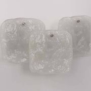 Up to 4 modern wall sconces Kalmar Vienna with frosted glass panels from the 1960s.