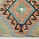 6x10 Light Blue & Green Goemetric Kilim Rug, Handmade Wool Bedroom Carpet