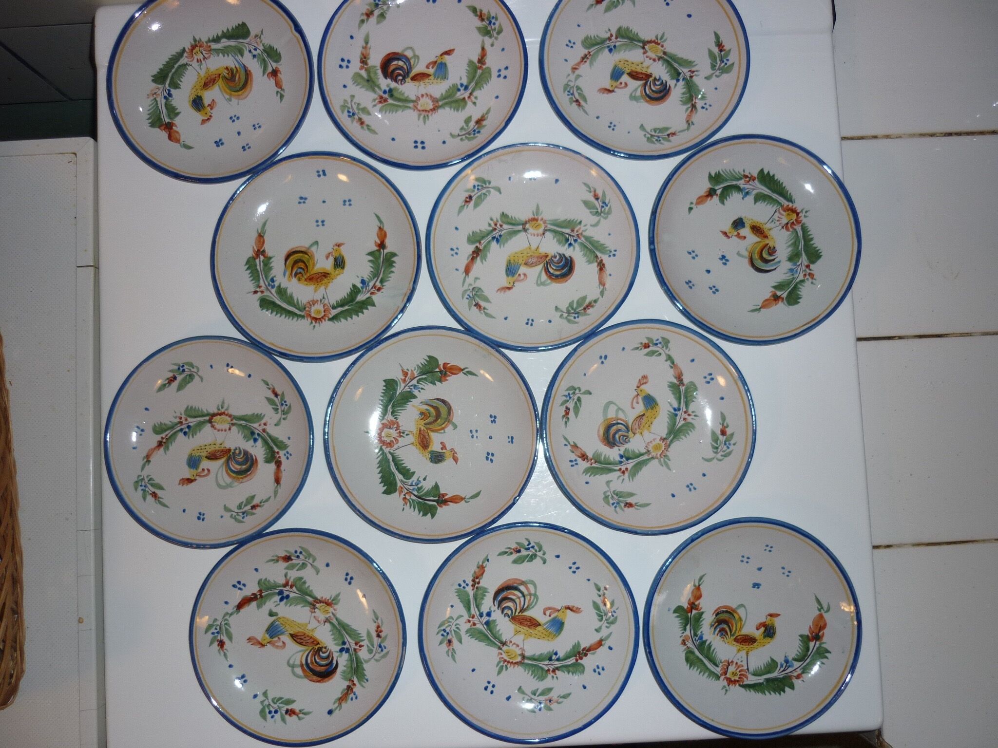 Set coffee-tea rooster decorations