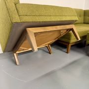 Vintage modular Scandinavian design green fabric corner sofa 1960s