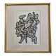Screenprint after Jean Dubuffet framed under glass 28 cm by 30 cm