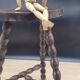 Tripod stool with square ball feet