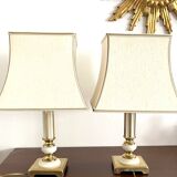 Pair of Art Deco brass lamps